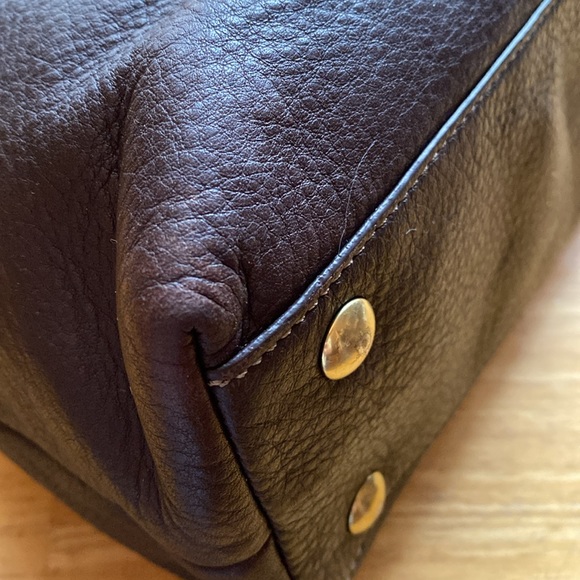 Coach purse bag F-19044 leather brown 12(14)x9x4” pre-owned - Picture 15 of 17